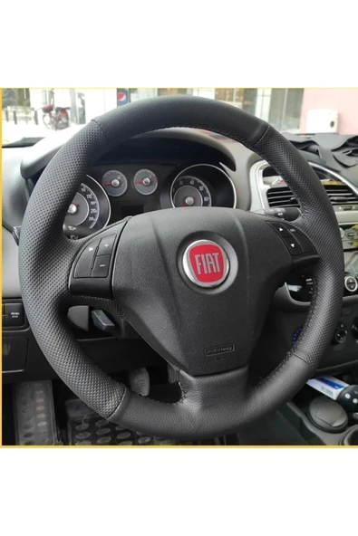 Fiat Uyumlu Linea Doblo- Fiorino Punto TuşluVersiyon Araca Özel Dikmeli Direksiyon Kılıf - 1