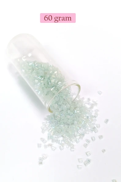 Kesme Cam Boncuk 2mm - 60 Gram - Şeffaf Beyaz - BNC368 ürün görseli 1