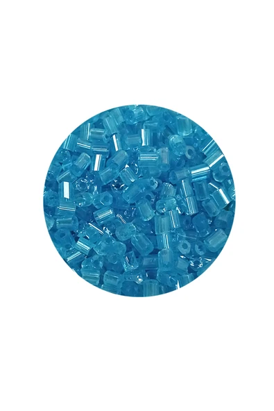 Kesme Cam Boncuk 2mm - 60 Gram - Şeffaf Turguaz - BNC397 - Resim 2