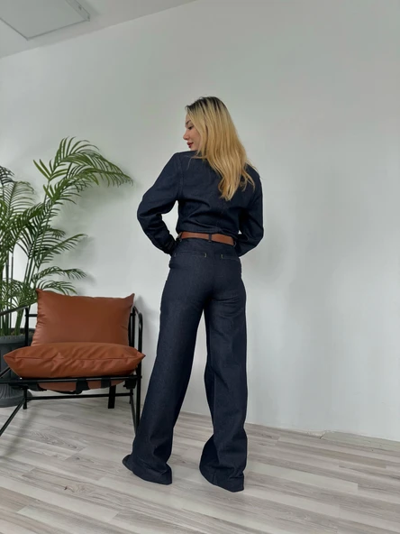 Kadın Denim Pantolon Mavi - 5