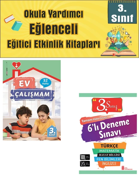 Ata 3.Sınıf Okula Yardımcı Ev Çalışmam- 6 lı Deneme Sınavı