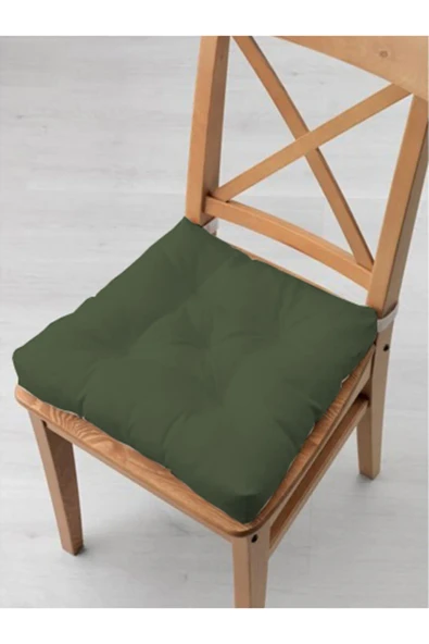 Siyah-Haki Kombin Pofidik Kare Sandalye Minderi 4'lü 40 x 40 cm - 2
