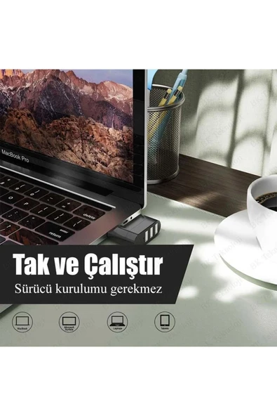 3 Bağlantı Noktalı 90/180 Derece Dönebilir USB 2.0 Çoklayıcı Hub Taşınılabilir Bilgisayarlar İçin - 8