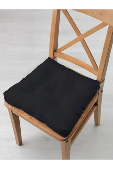 4'lü Pofidik Kare Sandalye Minderi 40 X 40 Cm Siyah - 2