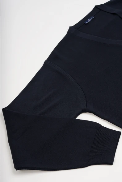 Ön Cepli V Yaka Battal (Büyük Boy) Düğmeli Yünlü Triko Hırka - 10