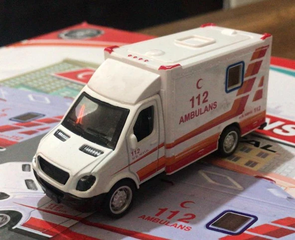 Oyuncak Metal Çek Bırak Ambulans 10 cm - 2