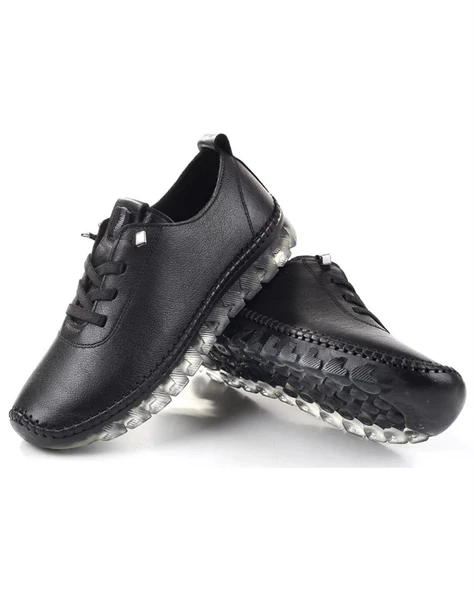 Voyager 9050 Zn Kadın Siyah Nata Hakiki Deri Casual Ayakkabı - 3