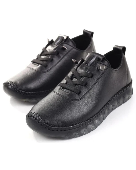 Voyager 9050 Zn Kadın Siyah Nata Hakiki Deri Casual Ayakkabı - 2