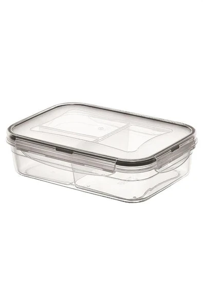 3 Bölmeli Kilitli Kapaklı 1 Litre Erzak Saklama Kabı LC-510 - Resim 4