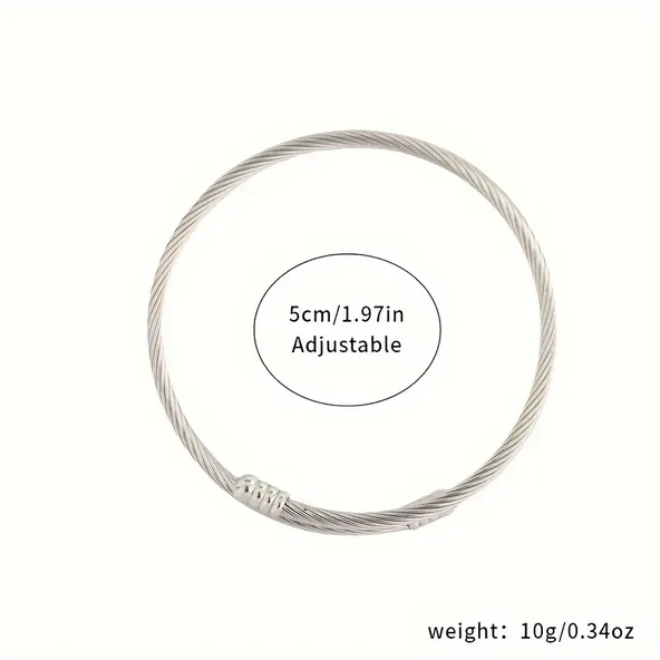 Gümüş Renk Antialerjik Titanyum Çelik Sade Tasarım Bileklik, Şık ve Modern Detaylar - Resim 5