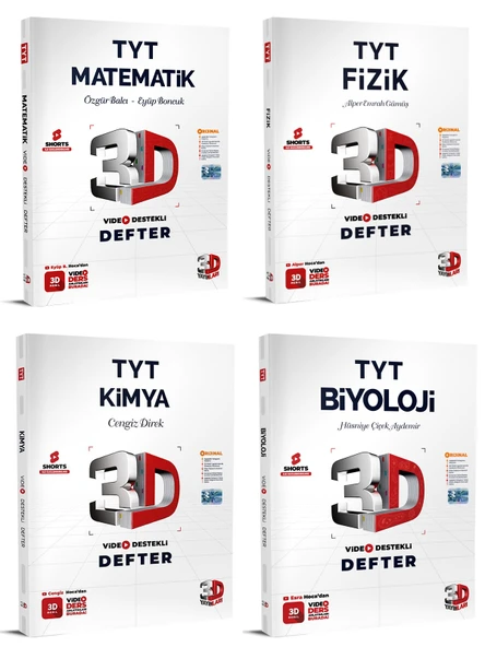 3D Yayınları 2024 Tyt Matematik + Fizik + Kimya + Biyoloji Video Destekli Defter Seti 4 Kitap ürün görseli