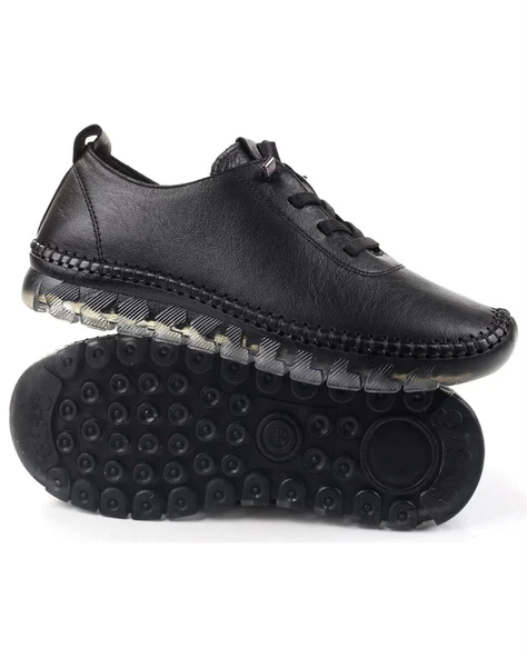 Voyager 9050 Zn Kadın Siyah Nata Hakiki Deri Casual Ayakkabı - 6