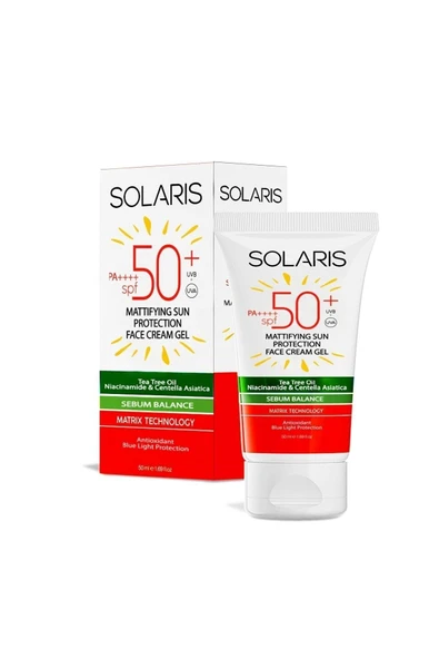 SOLARIS Yağlı Cilt Tipleri Için Mat Bitişli Yaşlanma Karşıtı Jel Güneş Kremi Spf 50 (50 ML) - 2