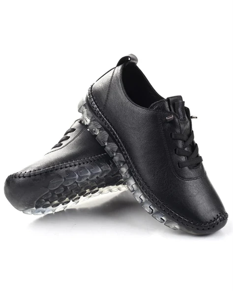 Voyager 9050 Zn Kadın Siyah Nata Hakiki Deri Casual Ayakkabı - 4