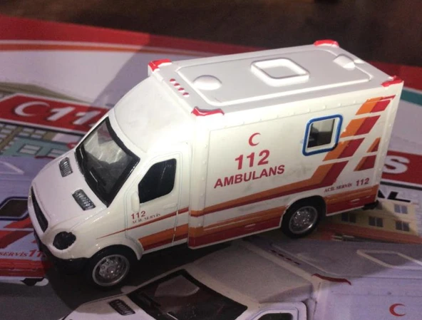 Oyuncak Metal Çek Bırak Ambulans 10 cm - 4