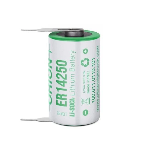 Orion ER14250 H 1 2AA 3.6 Volt 1200mAh Kısa Boy Puntalı Lityum Pil