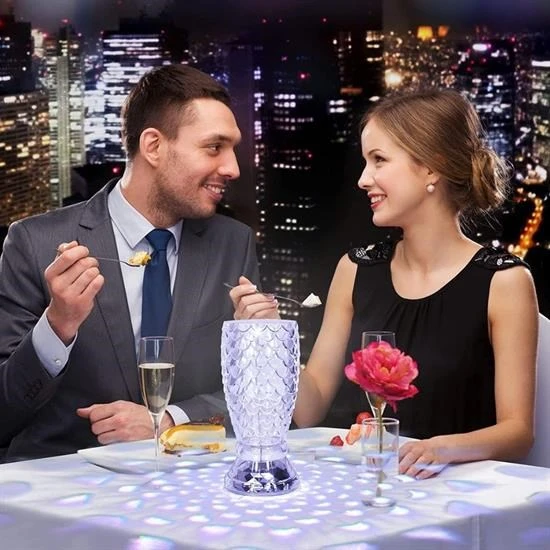 Balık Süzgeç Model USB Şarjlı Kumandalı 16Farklı Işık Modlu Masa Üstü Kristal Akrilik Led - Resim 5