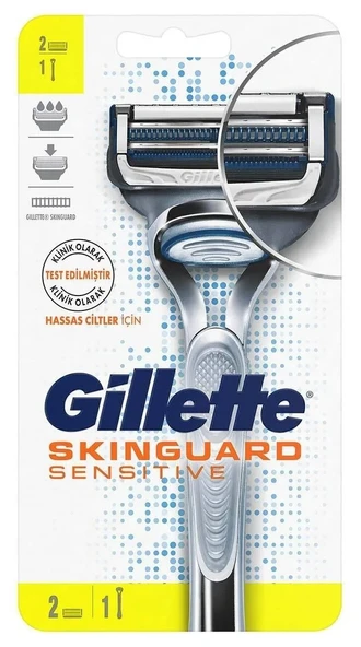 Gillette Skinguard Sensitive Tıraş Makinesi + 2 Up Yedek Tıraş Bıçağı