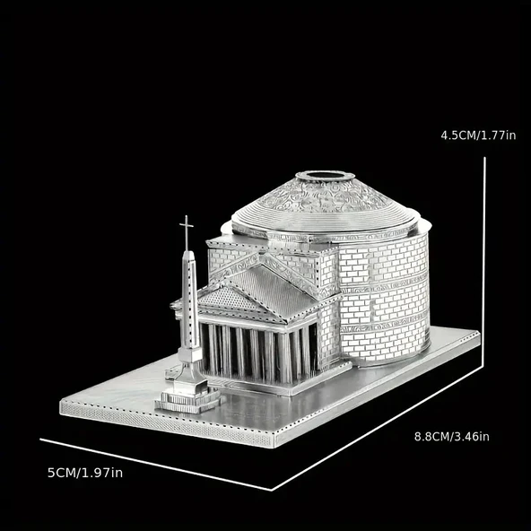 DIY 3D Metal Puzzle Bulmaca Roma Tapınağı Model Seti 14+ yaş üstü Hediyelik model - 2