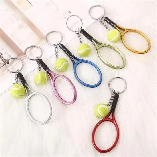 Gerçekçi Tenis Raketi Tasarımlı Şık Anahtarlık Kolye Çanta Süsü Tennis Keychain - 3