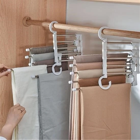 Hareketli Dolap İçi Pantolon Kravat Şal Askı Sistemi Düzenleyici Katmanlı Askılık Organizer - 3