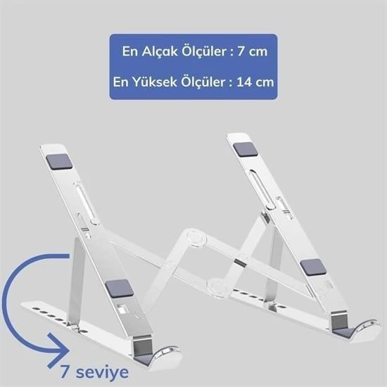 Ayarlanabilir Dizüstü Destek Tabanı Tamamen Katlanabilir Taşınabilir Laptop Yükseltici - 2