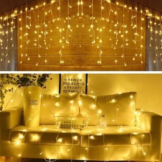 8 Fonksiyonlu 16 Saçaklı Perde Led 3 x 1 (Günışığı) - Resim 2