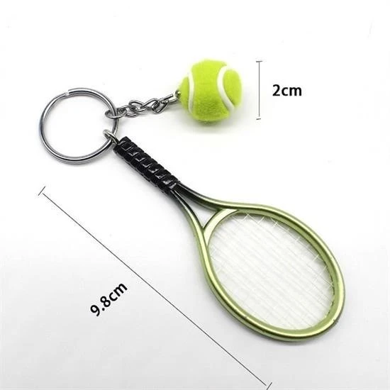 Gerçekçi Tenis Raketi Tasarımlı Şık Anahtarlık Kolye Çanta Süsü Tennis Keychain - 5