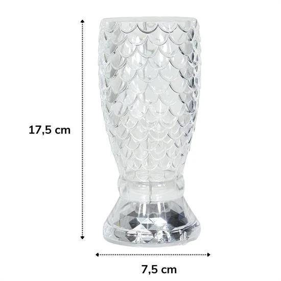 Balık Süzgeç Model USB Şarjlı Kumandalı 16Farklı Işık Modlu Masa Üstü Kristal Akrilik Led - Resim 4