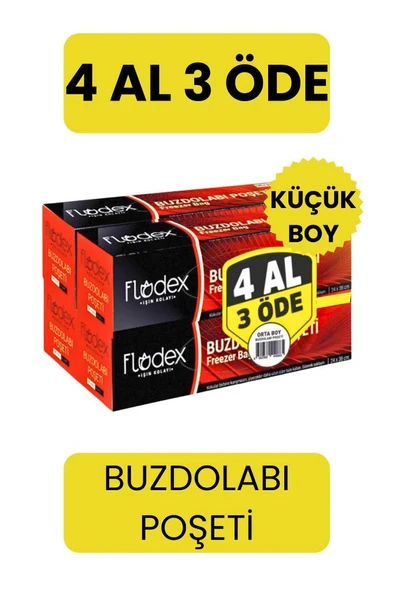 FLODEX Buzdolabı Poşeti 4 Al 3 Öde Küçük Boy