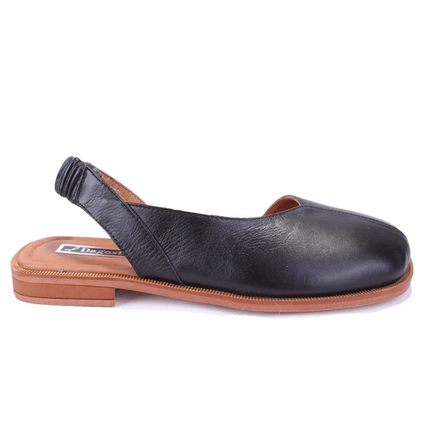 Dagoster DZA07-60216233 Siyah Günlük Ortopedik Deri Spor Kadın sandalet - 2