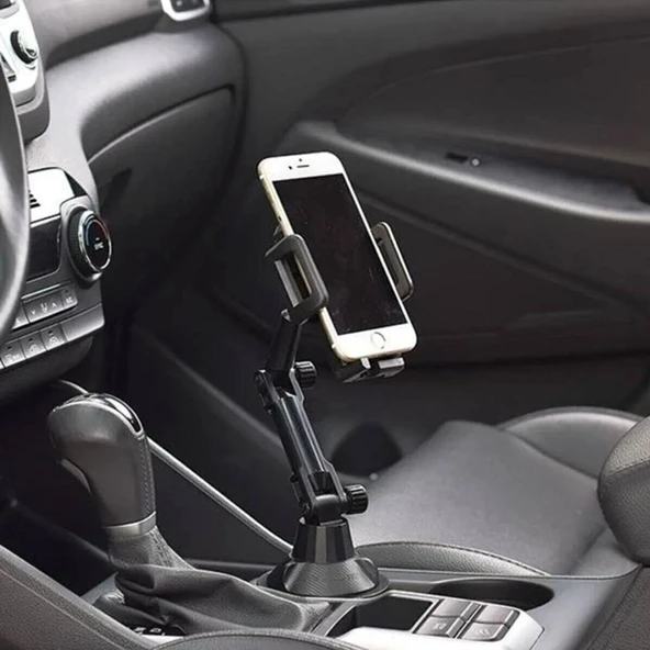 Teleskopik Araç Bardak Yerine Giren Telefon Tutucu - 3