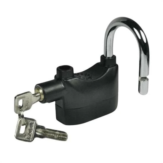 Desibel Siyah Alarmlı Çok Fonksiyonlu Ekstra Güvenlikli Kare Asma Dolap Kilidi - 4