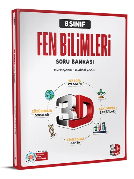 3D 2025 8. Sınıf Lgs Fen Bilimleri Soru Bankası ürün görseli 1