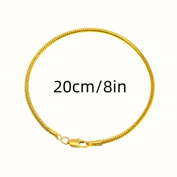 Gold Renk Antialerjik 316L Çelik İnce Bileklik, Şık ve Modern Tasarım - 3