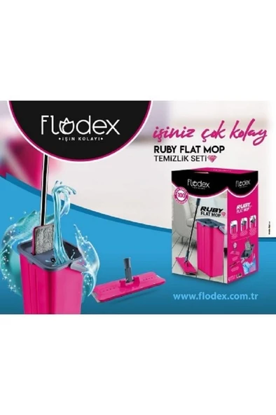 FLODEX Black Ruby Flat Mop Xl Büyük Boy Mikrofiber Temizlik Seti - 2
