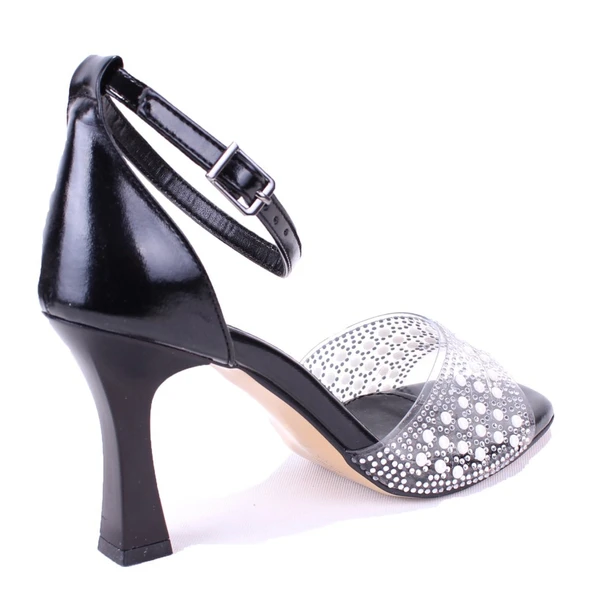 Dagoster DZA07-928475 Siyah Topuklu Abiye Kadın Ayakkabı - 4