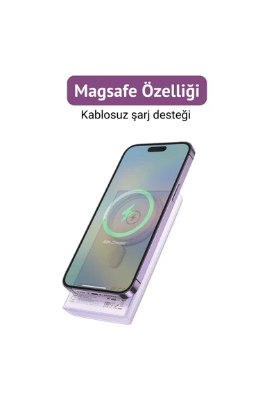 Hoco Q22 10.000 mAh PD 22.5W Hızlı Şarj Destekli Magsafe Özellkli Powerbank - 3