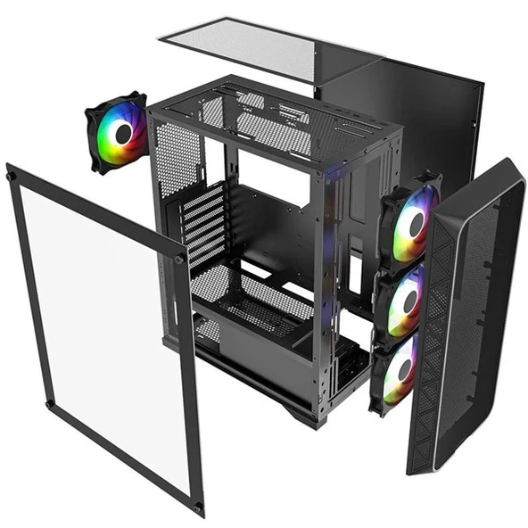 POWERBOOST 600W 80+ PB-PS5846B Gaming Mid-Tower PC Kasası - Resim 4