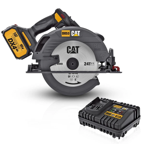 CAT DX53 18Volt 4.0Ah 185mm Kömürsüz Profesyonel Daire Testere - Resim 2