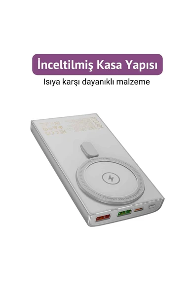 Hoco Q22 10.000 mAh PD 22.5W Hızlı Şarj Destekli Magsafe Özellkli Powerbank - Resim 4