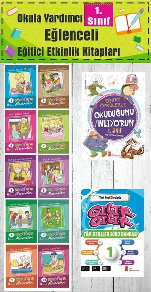 1. Sınıf Okula Yardımcı Eğitici Okuduğumu Anlıyorum - Tüm Dersler Soru Bankası- 10 lu Hikaye Seti ürün görseli 1