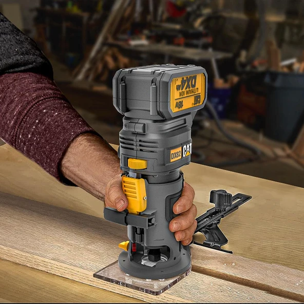 CAT DX82B 18Volt Şarjlı Kömürsüz 6mm Devir Ayarlı Profesyonel Avuç İçi El Frezesi Formika Tıraşlama (Akü Dahil Değildir) - Resim 4