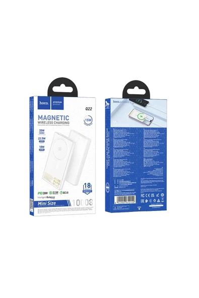 Hoco Q22 10.000 mAh PD 22.5W Hızlı Şarj Destekli Magsafe Özellkli Powerbank - Resim 9