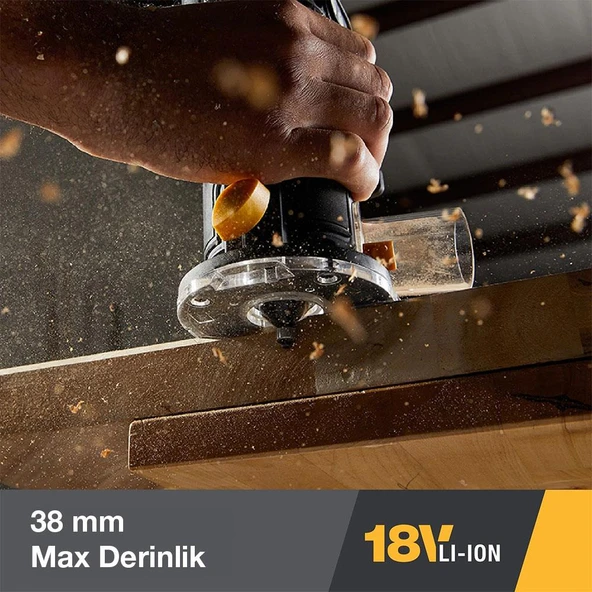 CAT DX82B 18Volt Şarjlı Kömürsüz 6mm Devir Ayarlı Profesyonel Avuç İçi El Frezesi Formika Tıraşlama (Akü Dahil Değildir) - Resim 3