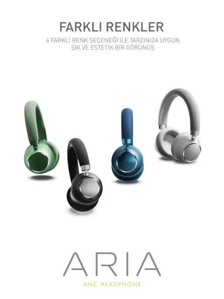 Aria ANC SİYAH Kulak Üstü Bluetooth Kulaklık - 6