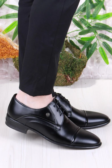 Pierre Cardin 7058 Siyah Açma Damat Ayakkabısı Takım Ayakkabısı Erkek Klasik Ayakkabı