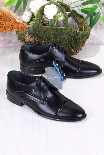 Pierre Cardin 7058 Siyah Açma Damat Ayakkabısı Takım Ayakkabısı Erkek Klasik Ayakkabı - Resim 5