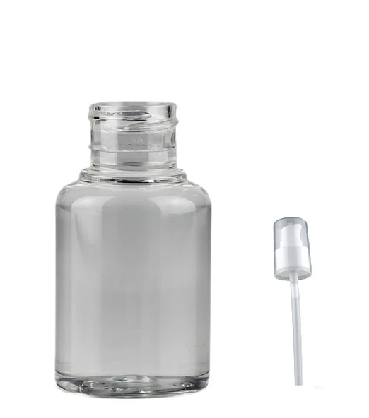 60ml PE şeffaf serum pompalı şişe, 12 adet, serum şişesi, pompalı şişe, medikal şişe, kozmetik şişesi, plastik şişe