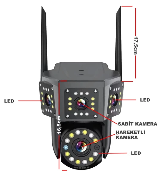 O-Kam 3016 Wifi 6MP Çift Lens Gece Görüş Uzaktan İzleme Sesli Görüşme Akıllı Kamera - 2